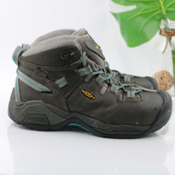 Keen Womens Detroit XT Work Boot Size 7 Gray Leather Waterproof Utility SteelToe - Picture 5 of 12